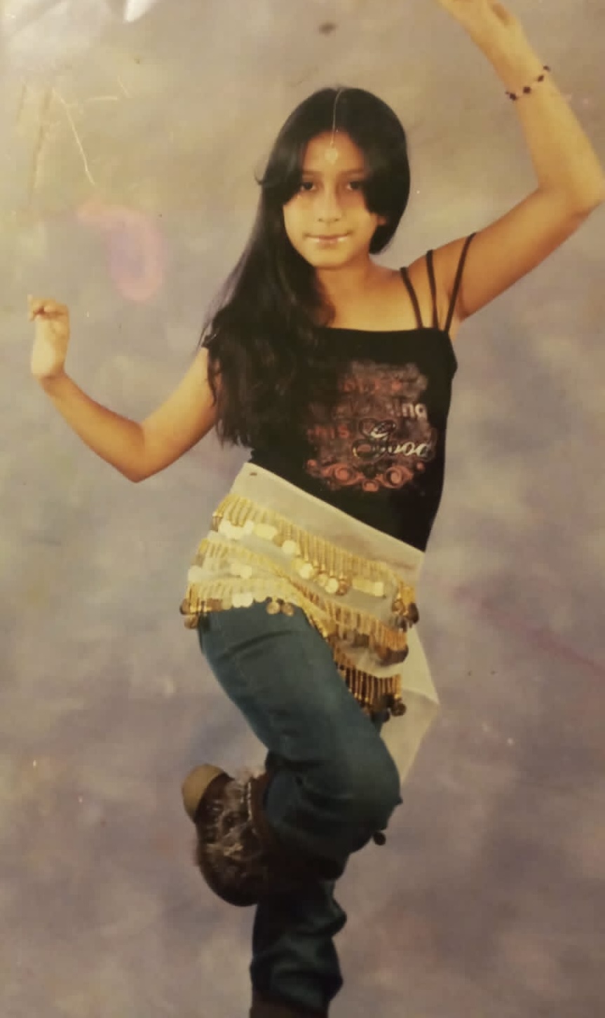 Karla at age 9 discovering Bollywood