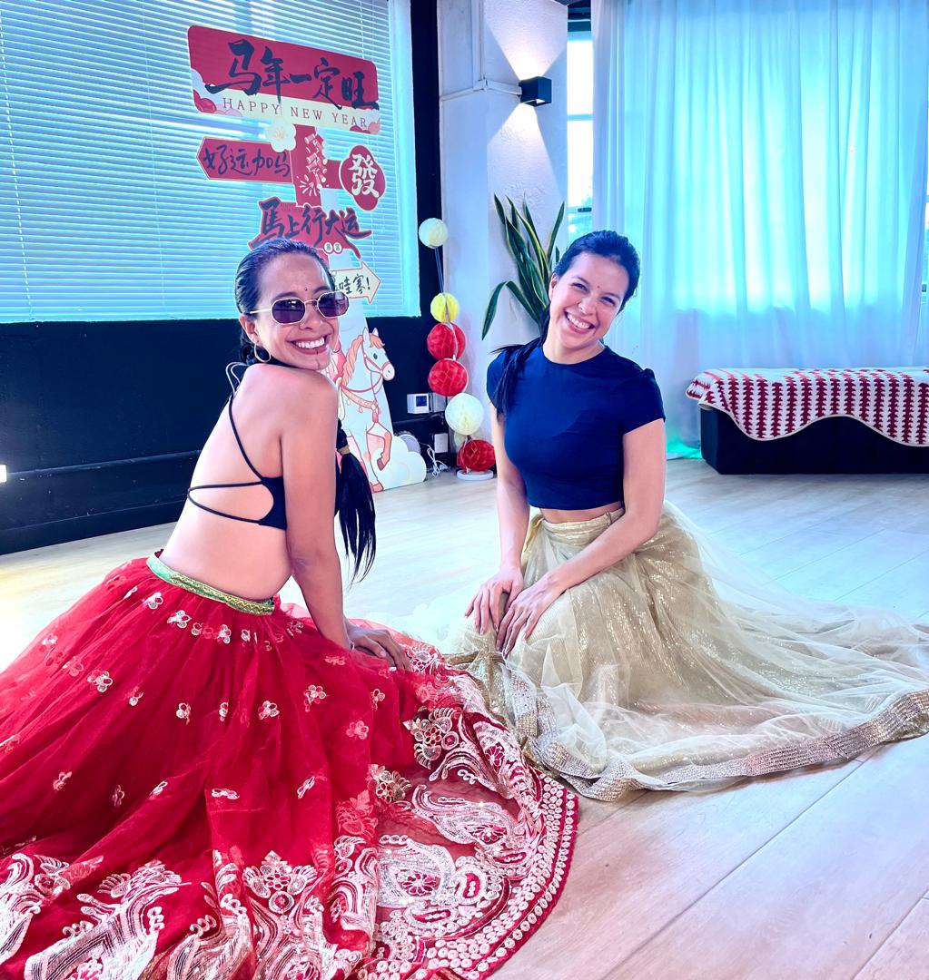 Karla teaching Bollywood dance