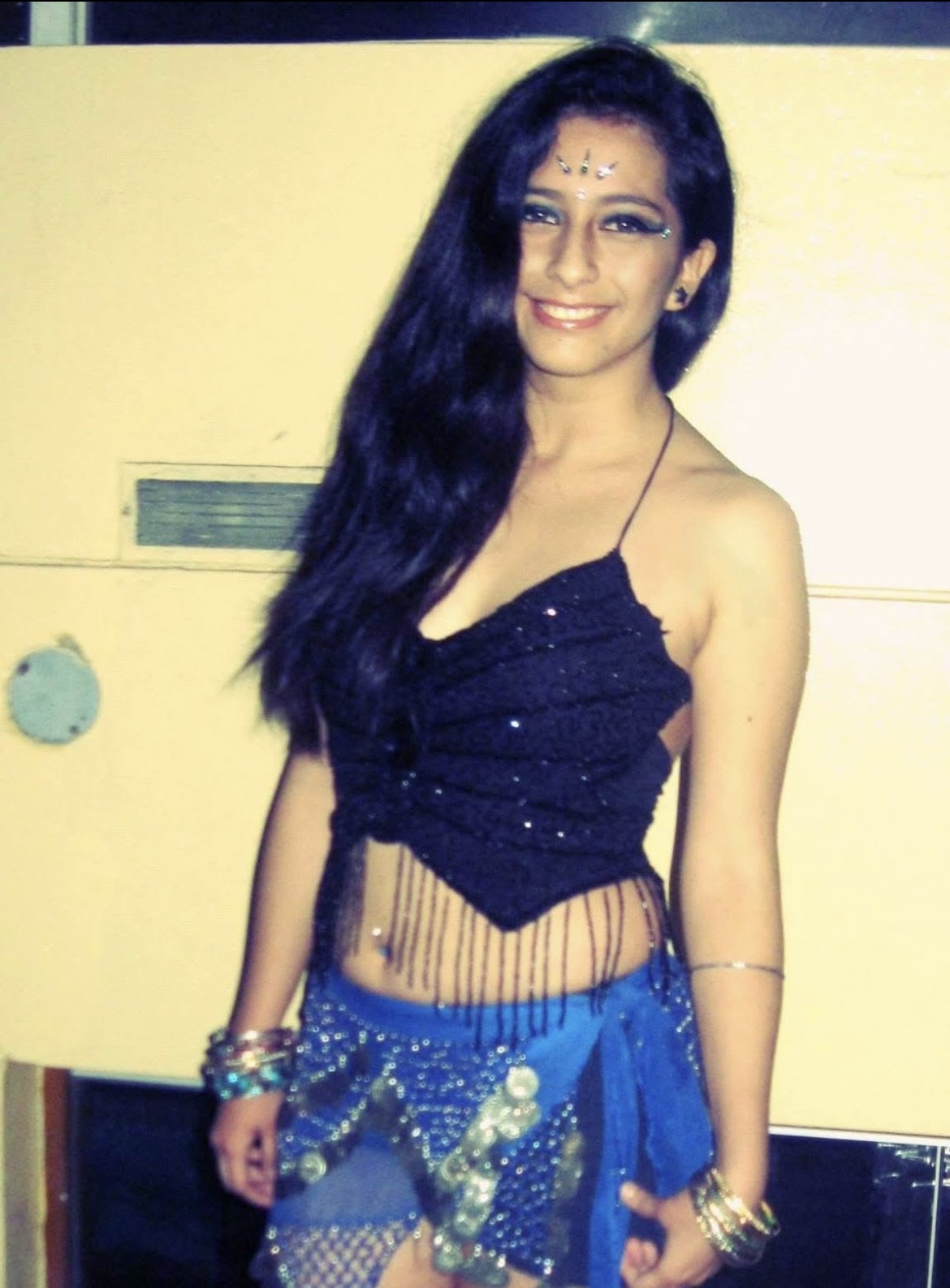 Karla on stage as a teenager